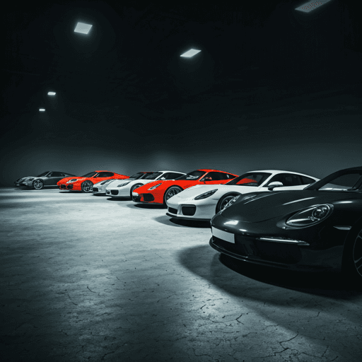 Frotas de veículos em pátio profissional